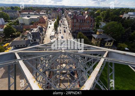 Elbe Bridge Blue Wonder Foto Stock