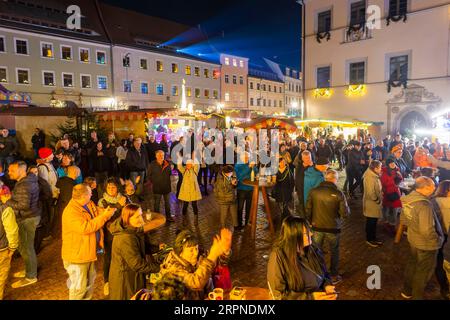 Festa di Capodanno al mercato Canaletto di Pirna Foto Stock