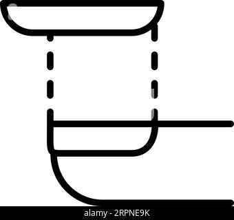 Unghie false, unghie estese, icona linea salone manicure. Dito con punte. Illustrazione di stile semplice. Simbolo pennello smalto per unghie. Vettore isolato su bianco Illustrazione Vettoriale