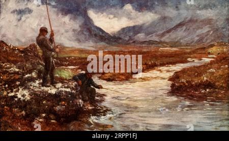 PESCA AL SALMONE dal libro ' Scotland' di Grierson, Elizabeth Wilson data di pubblicazione 1907 Publisher London : Adam and Charles Black come parte della Peeps of Many Lands Series Foto Stock