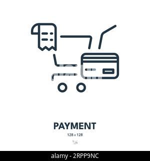Icona pagamento. Shopping, vendita al dettaglio, acquisto. Tratto modificabile. Icona vettore semplice Illustrazione Vettoriale