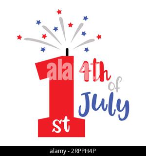 tipografia del 4 luglio disegno della t-shirt, stampa della t-shirt, calligrafia, lettering, disegni della t-shirt, T-shirt silhouette Illustrazione Vettoriale