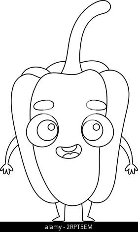Pagina da colorare pepe divertente. Libro da colorare per bambini. Attività educativa per bambini in età prescolare e bambini con simpatici animali. Illustrazione vettoriale. Illustrazione Vettoriale