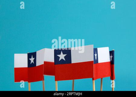 Bandiere cilene nelle festività nazionali Foto Stock