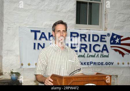 Evento, al Chesapeake and Ohio Canal National Historical Park nel Maryland, che promuove i progetti di volontariato National Public Lands Day e Take Pride in America, tra cui i lavori di ristrutturazione di Chesapeake e Ohio su Lockhouse 8, co-sponsorizzati dal National Park Service e dal Potomac Conservancy Foto Stock