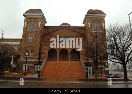 Sixteenth Street Baptist Church, Birmingham, Alabama, luogo d'incontro chiave durante il movimento per i diritti civili e luogo dell'attentato del 1963, designato come National Historic Landmark Foto Stock