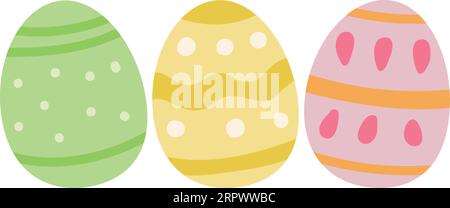 Uova di Pasqua a motivi. Decorazioni natalizie di colore Illustrazione Vettoriale