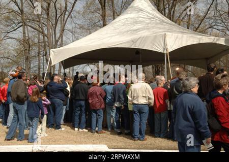 Eventi che segnano la designazione di Graceland Mansion, casa di Elvis Presley, Memphis, Tennessee, come National Historic Landmark Foto Stock