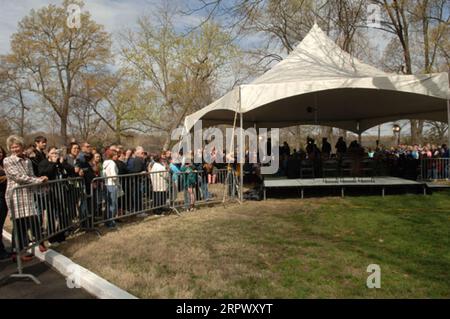 Eventi che segnano la designazione di Graceland Mansion, casa di Elvis Presley, Memphis, Tennessee, come National Historic Landmark Foto Stock