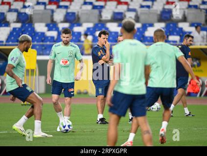 Belém do Pará-Brasile, 5 settembre 2023, la prima sessione di allenamento della squadra brasiliana per la partita di qualificazione alla Coppa del mondo 2026. Foto Stock