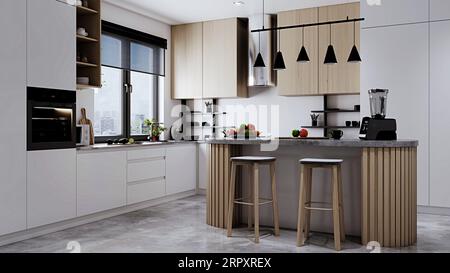 Cucina moderna progettazione di interni Foto Stock