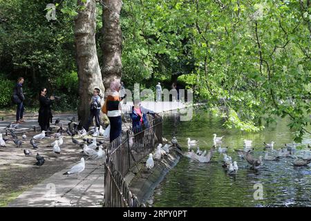 200609 -- DUBLINO, 9 giugno 2020 Xinhua -- le persone godono di vita all'aperto in un parco pubblico a Dublino, Irlanda, 8 giugno 2020. Altre aziende e servizi pubblici in Irlanda hanno riaperto lunedì quando il paese è entrato nel primo giorno di quella che il governo ha chiamato fase 2 nella riapertura della società e degli affari. Xinhua IRELAND-DUBLIN-COVID-19-RESTRICTIONS PUBLICATIONxNOTxINxCHN Foto Stock