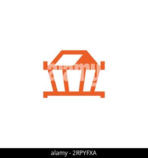 costruzione classica della casa con logo geometrico semplice Illustrazione Vettoriale