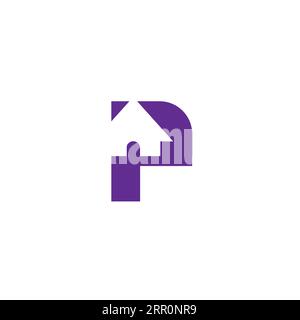 Design del logo P Home. Logo Letter P Real Estate Illustrazione Vettoriale