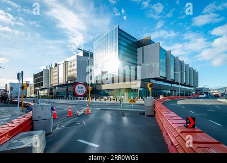 200827 -- CHRISTCHURCH, 27 agosto 2020 -- le strade verso l'alta Corte sono viste sotto restrizioni di traffico a Christchurch della nuova Zelanda, 27 agosto 2020. L'uomo armato dell'attentato terroristico dell'anno scorso contro due moschee di Christchurch in nuova Zelanda è stato condannato all'ergastolo, annunciato giovedì dall'alta Corte. Foto di /Xinhua NEW ZEALAND-CHRISTCHURCH-HIGH COURT-SENTENCE ZhuxQiping PUBLICATIONxNOTxINxCHN Foto Stock