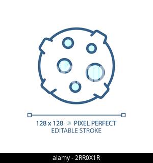 Icona Moon pixel Perfect azzurro Illustrazione Vettoriale