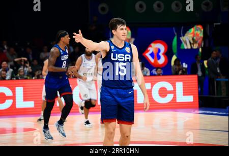 Asia Arena, Manila, Filippine. 5 settembre 2023. Austin Reaves (USA), 5 SETTEMBRE 2023 - pallacanestro - Coppa del mondo FIBA 2023 - incontro dei quarti di finale tra Italia 63-100 USA al Mall of Asia Arena, Manila, Filippine. Credito: SportsPressJP/AFLO/Alamy Live News Foto Stock