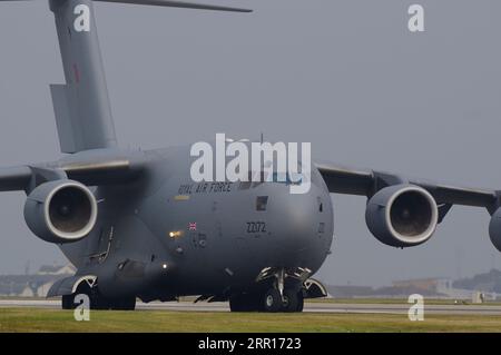 MC Donnell Douglas/Boeing, C-17, RAF Valley, Anglesey, Galles del Nord, Regno Unito. Foto Stock