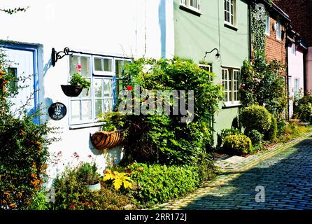 Cottages, High Church Wynd, Yarm on Tees, North Riding Yorkshire, Inghilterra Foto Stock