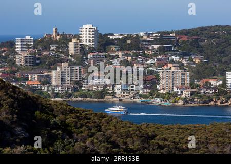 Viste di Manly Headland, da Headland Park, Mosman, Sydney, NSW, Australia. Foto Stock