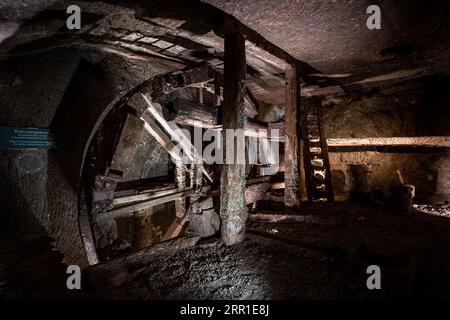 WIELICZKA, POLONIA - 24 MAGGIO 2023: Miniera di sale sotterranea di Wieliczka (XIII secolo), una delle più antiche miniere di sale del mondo, vicino a Cracovia, Polonia. Foto Stock