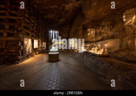 WIELICZKA, POLONIA - 24 MAGGIO 2023: Miniera di sale sotterranea di Wieliczka (XIII secolo), una delle più antiche miniere di sale del mondo, vicino a Cracovia, Polonia. Foto Stock