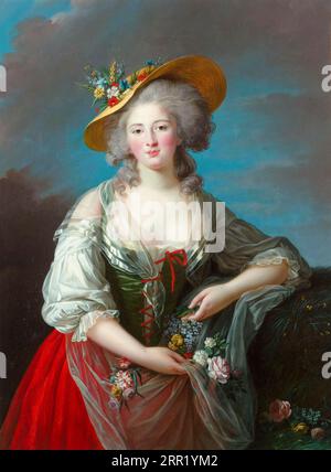 Elisabeth-Philippe-Marie-Hélène de France, chiamata Madame Elisabeth, (1764-1794), Principessa Elisabetta di Francia, ritratto dipinto ad olio su tela di Elisabeth Vigee le Brun, circa 1782 Foto Stock