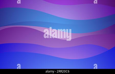 design di sfondo sfumato di colore blu e viola con motivo ondulato Illustrazione Vettoriale