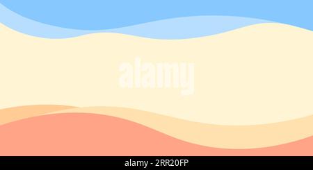 wide pastel colorful liquid wave background design. eps 10 vector format. Stock Vector