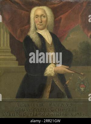 Ritratto di Abramo Patrasso (1671-1737), Gouverneur-generaal (1735-37) tra il 1735 e il 1800 di Theodorus Justinus Rheen Foto Stock