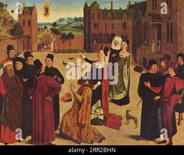 La profezia di Tiburtino Sibilla all'imperatore Augusto tra il 1480 e il 1485 da parte del Maestro della Sibilla Tiburtina Foto Stock