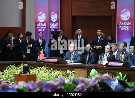 Giacarta, Indonesia. 6 settembre 2023. Il Premier cinese li Qiang partecipa al 26° ASEAN Plus Three (APT) Summit a Jakarta, Indonesia, 6 settembre 2023. Crediti: Zhang Ling/Xinhua/Alamy Live News Foto Stock