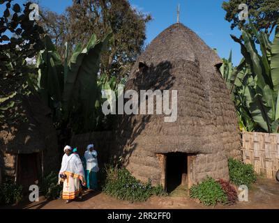 Capanna del villaggio di Dorze, Etiopia Foto Stock