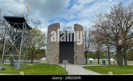 Cappella di Cristo al KZ-Gedenkstatte Dachau, sito commemorativo del campo di concentramento di Dachau vicino a Monaco Foto Stock
