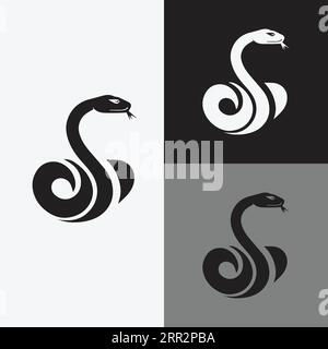 Logo Snake, icona animale, illustrazione vettoriale Illustrazione Vettoriale