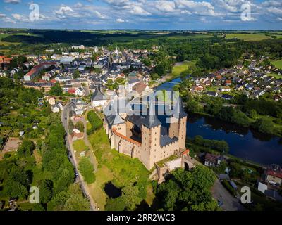 Il castello di Rochlitz si trova nella parte occidentale della città di Rochlitz sopra il fiume Zwickauer Mulde nel distretto della Sassonia centrale nello Stato libero di Foto Stock