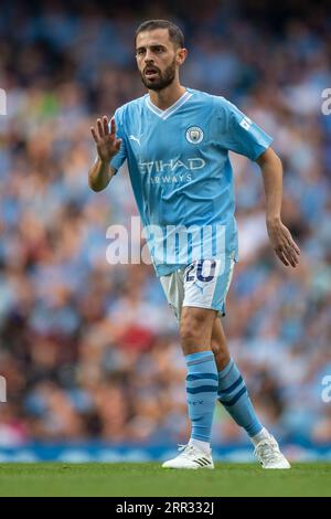 Manchester, Regno Unito. 2 settembre 2023. Bernardo Silva #20 di Manchester City durante la partita di Premier League tra Manchester City e Fulham all'Etihad Stadium di Manchester sabato 2 settembre 2023. (Foto di Mike Morese/mi News/NurPhoto) credito: NurPhoto SRL/Alamy Live News Foto Stock