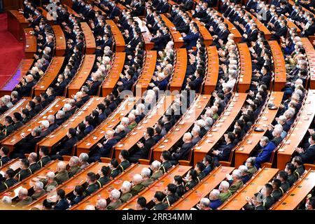 201023 -- PECHINO, 23 ottobre 2020 -- un incontro che segna il 70° anniversario dei volontari cinesi entrati nella Repubblica Popolare Democratica di Corea per combattere nella guerra per resistere all'aggressione e all'aiuto degli Stati Uniti, si tiene presso la sala grande del popolo a Pechino, capitale della Cina, il 23 ottobre 2020. INCONTRO DI COMMEMORAZIONE DEI VOLONTARI DEL POPOLO CINESE, CINA-PECHINO-CN YANXYAN PUBLICATIONXNOTXINXCHN Foto Stock