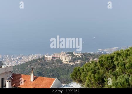 Beirut visto da una montagna, Libano Foto Stock