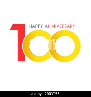 Buon 100° anniversario Concept complimenti. Numero creativo isolato 100. Design isolato. Top 100 idea simbolo. logo vecchio di 100 anni. Illustrazione Vettoriale