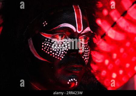 India. 6 settembre 2023. A Girl prende parte al festival Janmashtami Celebrations ad Ajmer, Rajasthan, India, il 6 settembre 2023. Foto di ABACAPRESS.COM Credit: Abaca Press/Alamy Live News Foto Stock