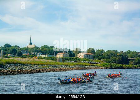 Corse di draghi cinesi del Rhode Island e Festival di Taiwan Day Foto Stock