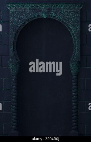 Antico arco arabo orientale notte il mosaico di notte Foto Stock