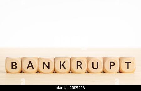 Parola fallita su blocchi di legno. Copia spazio Foto Stock