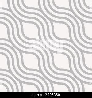Diagonale grassetto linee di pennello pattern vettoriale senza cuciture. Ramen astratto, spaghetti ondulati. Illustrazione Vettoriale