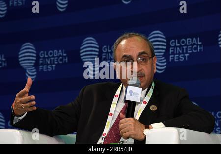 Mumbai, Maharashtra, India. 5 settembre 2023. Il presidente della State Bank of India (SBI) Dinesh Kumar Khara parla durante il Global Fintech Fest di Mumbai. Il Global Fintech Fest si terrà dal 5 al 7 settembre 2023 a Mumbai. (Immagine di credito: © Ashish Vaishnav/SOPA Images via ZUMA Press Wire) SOLO USO EDITORIALE! Non per USO commerciale! Foto Stock