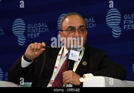 Mumbai, Maharashtra, India. 5 settembre 2023. Il presidente della State Bank of India (SBI) Dinesh Kumar Khara parla durante il Global Fintech Fest di Mumbai. Il Global Fintech Fest si terrà dal 5 al 7 settembre 2023 a Mumbai. (Immagine di credito: © Ashish Vaishnav/SOPA Images via ZUMA Press Wire) SOLO USO EDITORIALE! Non per USO commerciale! Foto Stock