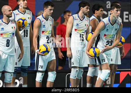 Ancona, Italia. 6 settembre 2023. Team Italia durante Germania vs Italia, CEV Eurovolley Men Match ad Ancona, Italia, 06 settembre 2023 crediti: Independent Photo Agency/Alamy Live News Foto Stock