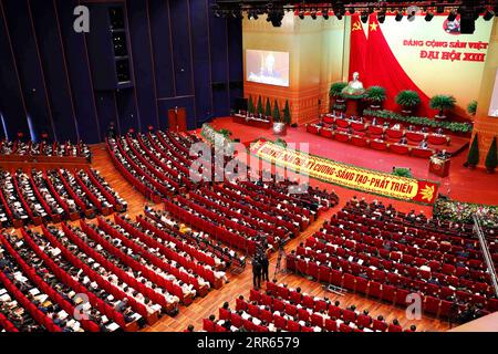 210127 -- PECHINO, 27 gennaio 2021 -- il 13° Congresso Nazionale del Partito Comunista del Vietnam si apre ad Hanoi, Vietnam, 26 gennaio 2021. Via Xinhua XINHUA FOTO DEL GIORNO VNA PUBLICATIONxNOTxINxCHN Foto Stock