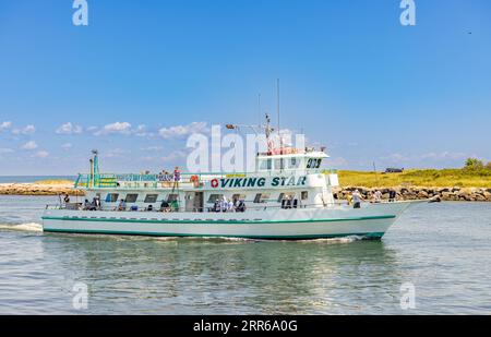 La Viking Star arriva al molo di montauk Foto Stock